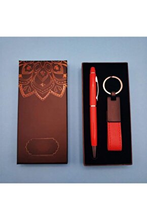 Kırmızı Anahtarlık Kalem Dekoratif Hediyelik