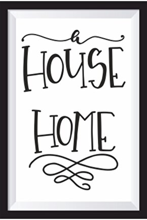 House Home Çerçeve Görünümlü Retro Ahşap Poster
