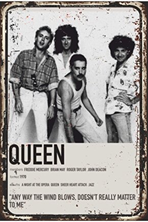 Queen 1970 Albüm Retro Ahşap Poster