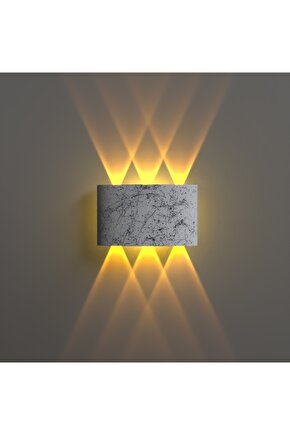 Uranüs Mermer Desen Kasa Amber Işık Ledli Dekoratif Işık Süzmeli Iç Dış Mekan Lüks Modern Aplik
