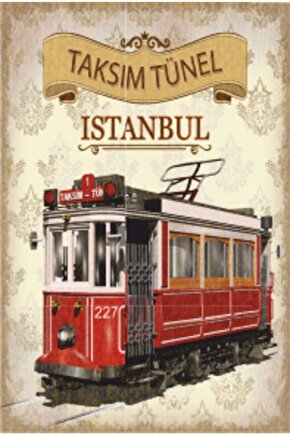 Taksim Tünel Istanbul Tramvay Retro Ahşap Poster