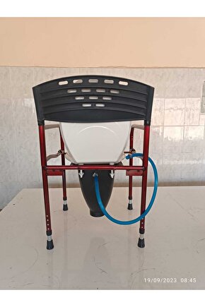 Taharet Musluklu Seyyar Katlanabilir Hasta Yaşlı Tuvalet Sandalyesi Klozetli Wc Li Oturak