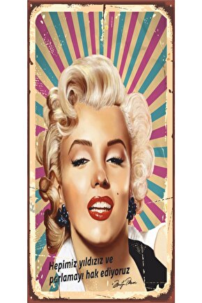 Marilyn Monroe Mini Retro Ahşap Poster