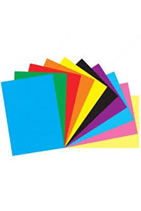 Renkli Fon Kartonu | 10 Renk  A4 Boyutunda