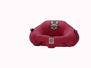 BEBE KOLTUK, BEBEK YATMAZ, BEBEK OTURMA DESTEK MİNDERİ pembe/tavşan