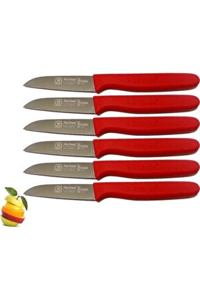 Sürmene Sürbısa 061007 Meyve Bıçağı 6 Lı Set Kırmızı