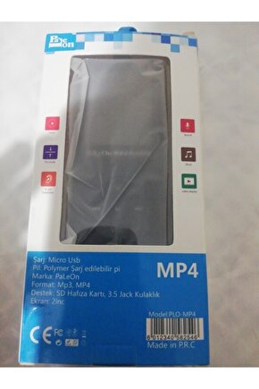8 Gb Ekranlı Mp3 Çalar Fm Radyolu Mp4 Player Mavi