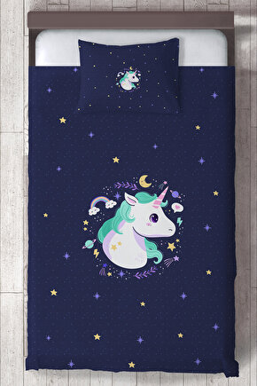 RONNA HOME Bebek ve Çocuk Odası Unicorn Desenli Yatak Örtüsü RNNYO-067