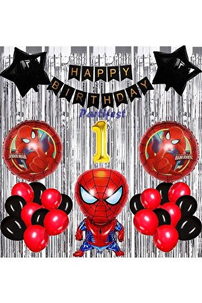 Spiderman Örümcek Adam Balon Set Balon Folyo Set Spiderman Konsept Doğum Günü Set Yaş Balon