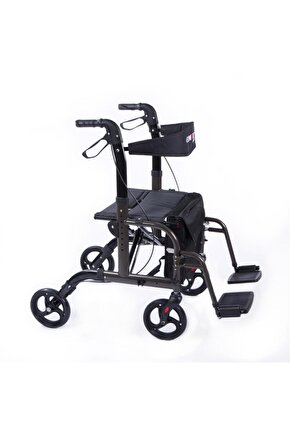 Comfort Plus DM-9124 Lüx Ayak Pedallı Alüminyum Rolatör (Hem Rolatör Hem Tekerlekli Sandalye)