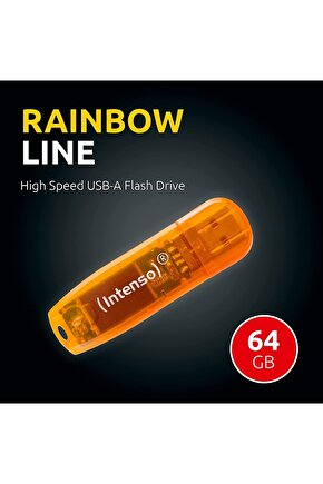 Intenso 64GB USB 2.0 Rainbow Line Flash Bellek