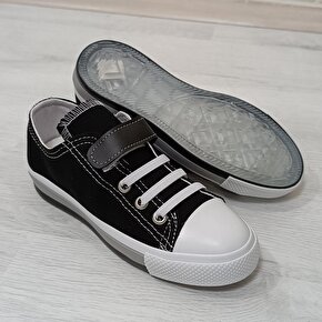 Fiyra 9002 Siyah Keten Sneaker Cırtlı Çocuk Spor Ayakkabı