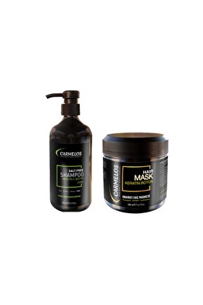 Yıpranmış Saçlar Için Bakım Seti Keratin & Biotin Şampuan 500 ml+saç Maskesi 500 ml
