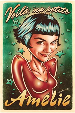 Amelie Sinema Retro Ahşap Poster