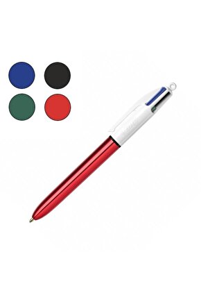 4 Renkli Tükenmez Kalem Shine Kırmızı
