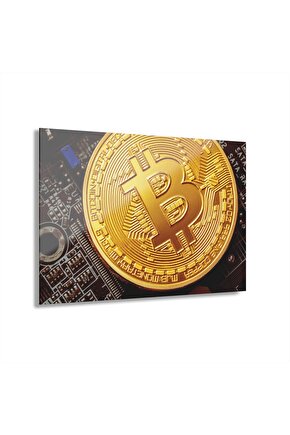 Bitcoin Kripto BTC Crypto Para 3 Cam Tablo Duvar Dekoru