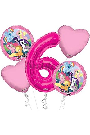 My Little Ponny 6 Yaş Balon Set Balon Folyo Set My Little Ponny Konsept Doğum Günü Set Yaş Balon