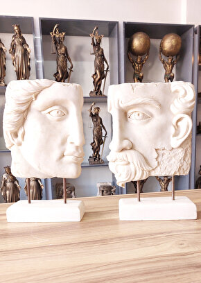 Poseidon ve Athena Kaideli Yüz Heykeli