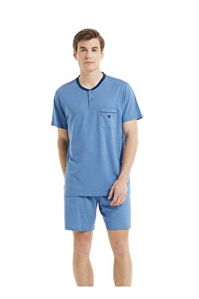 Erkek Pijama Takımı 30811 Mavi