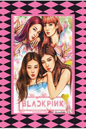 K-pop Black Pink Çerçeve Görünümlü Retro Ahşap Poster-21
