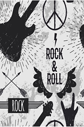 rock and roll heawy metal gitar müzik retro ahşap poster