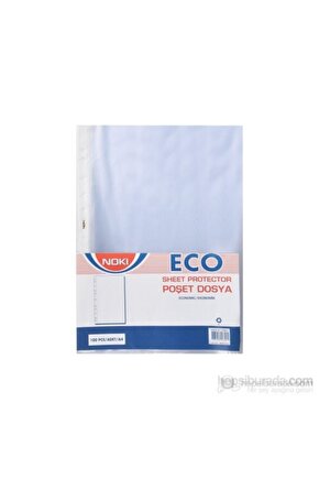 Eco A4 Beyaz Kenarlı Delikli Poşet Dosya Ekoomik Gömlek Föy 10 Paket