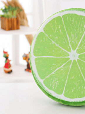Klasik Baskılı Yeşil Limon Desenli Oturma Minderi