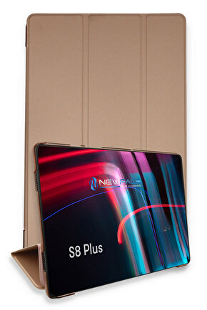 Newface Samsung Galaxy X800 Tab S8 Plus 12.4 Kılıf Tablet Smart Kılıf - Rose Gold