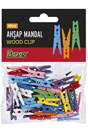 Mini Renkli Ahşap Mandal