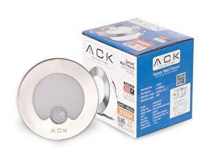 Ack 0,85 Watt Sensörlü LED Koridor Aydınlatma Armatürü Yuvarlak Günışığı