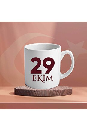 29 Ekim Cumhuriyet Bayramı Tasarımlı (4) Kupa Bardak Kişiye Özel Hediye