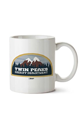 Twin Peaks Sheriff Department Temalı Beyaz Kupa Bardak Porselen