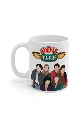 Friends Tv Series Central Perk Temalı Beyaz Kupa Bardak Porselen