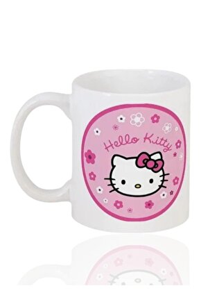 Sevimli Hello Kitty Temalı Beyaz Kupa Bardak Porselen v5