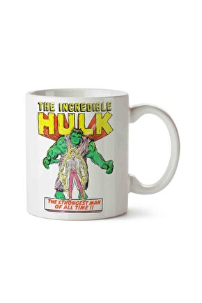 The Incredible Hulk Temalı Beyaz Kupa Bardak Sevgiliye Arkadaşa Hediye