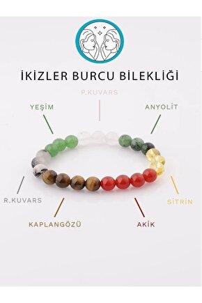 Ikizler Burcu Taşlarından Doğaltaş Bileklik