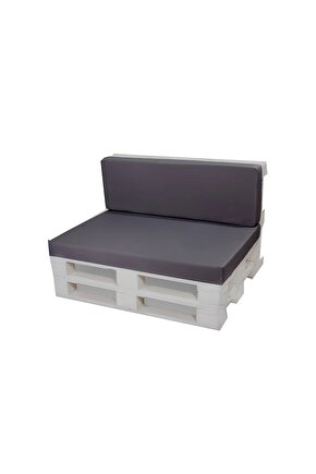 120x80 Palet Minderi Puf Yer Minderi Bahçe Minderi Balkon Minderi Bench ( Gri Sünger )