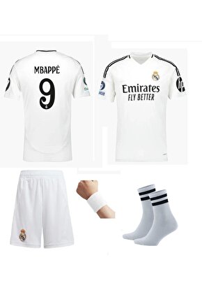 Mbappe Real Madrid 20242025 Yeni Sezon Futbol Çocuk forması 4Lü Set (T-SHİRT)