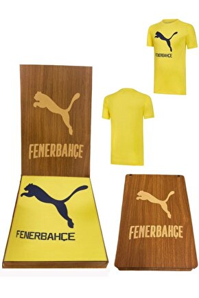 Fenerbahçe Puma Cat Tee Sarı Erkek Futbol T-Shirt Puma Ahşap Kutulu