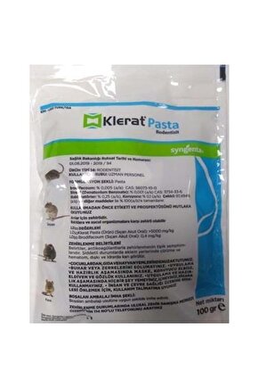 2 Adet Klerat Pasta Fare Zehiri 100 Gr