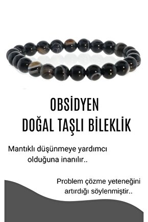 Obsidyen Doğal Taşlı Bileklik