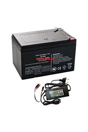 12 Volt 12 Amper Motosiklet- Oyuncak Araba Akü Pil Ve 12v 3.5 Amper Şarj Aleti Adaptörü