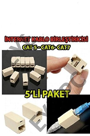 İnternet Kablo Birleştirici Jak 5Li Paket Eko