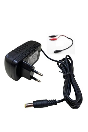 12 Volt Aküler Için Şarj Cihazı Adaptör Extra Maşalı Kablo