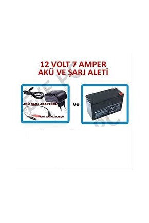 Pilsan Uyumlu 12 V 12 Volt 7 Amper Araba Aküsü Için Akü Ve Şarj Adaptörü