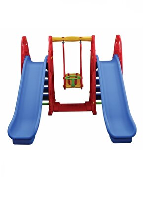 King Kids Sevimli Tedi Kaydıraklı Salıncak Set C