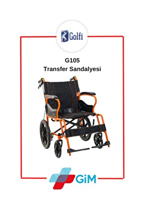 Golfi G105 Transfer Sandalyesi Frenli Tekerlekli Sandalye Hasta Taşıma Sandalyesi