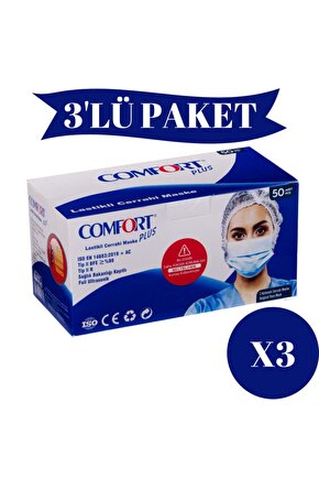 Cerrahi Maske Telli Maske 3 Katlı 150 Adet 3 Paket 50 Li