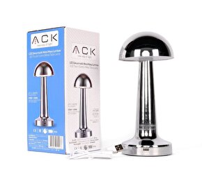 Ack AF11-00295 Krom Kasa Şarjlı Dokunmatik Masa Lambası