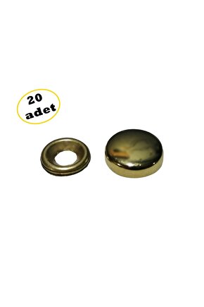 20 Adet Gold Dekoratif Vida Kapağı Vida Kapak Çap 20 Mm